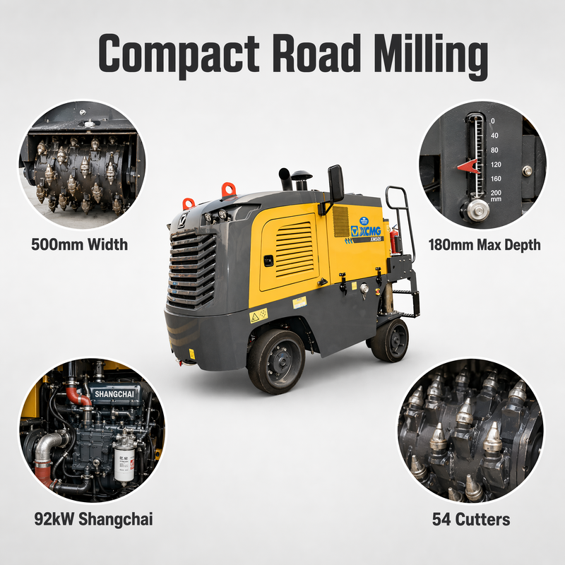 XM505 เครื่องบดถนนปรับปรุงถนน เครื่องบดเย็นสําหรับการซ่อมแซมถนนทางหลวงเมือง