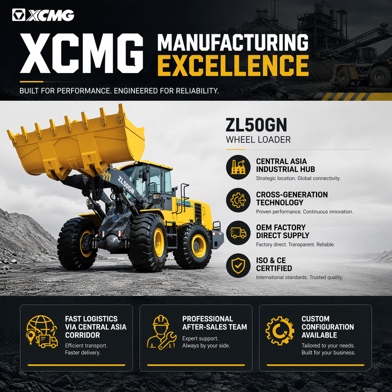 XCMG ZL50GN เครื่องบรรทุกล้อด้านหน้า 5 ตัน 3.2m3 เครื่องบรรทุกน้ําหนัก
